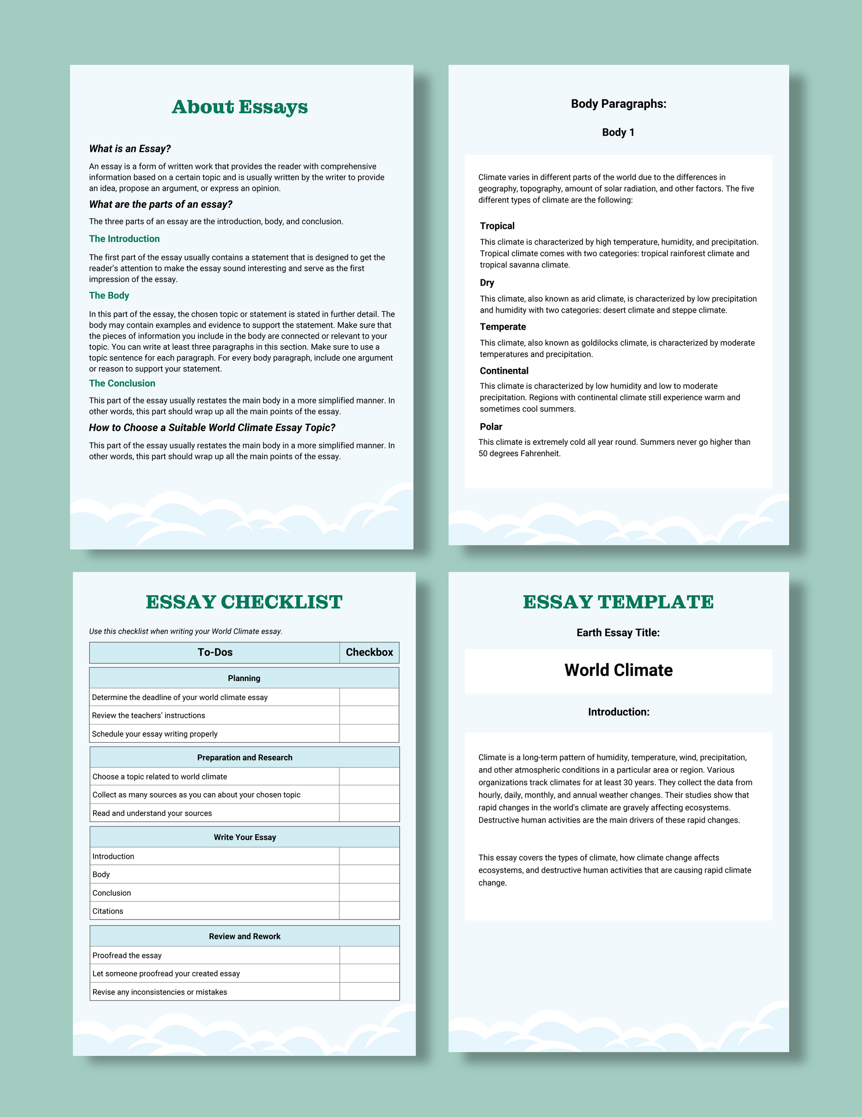 World Climate Essay Template