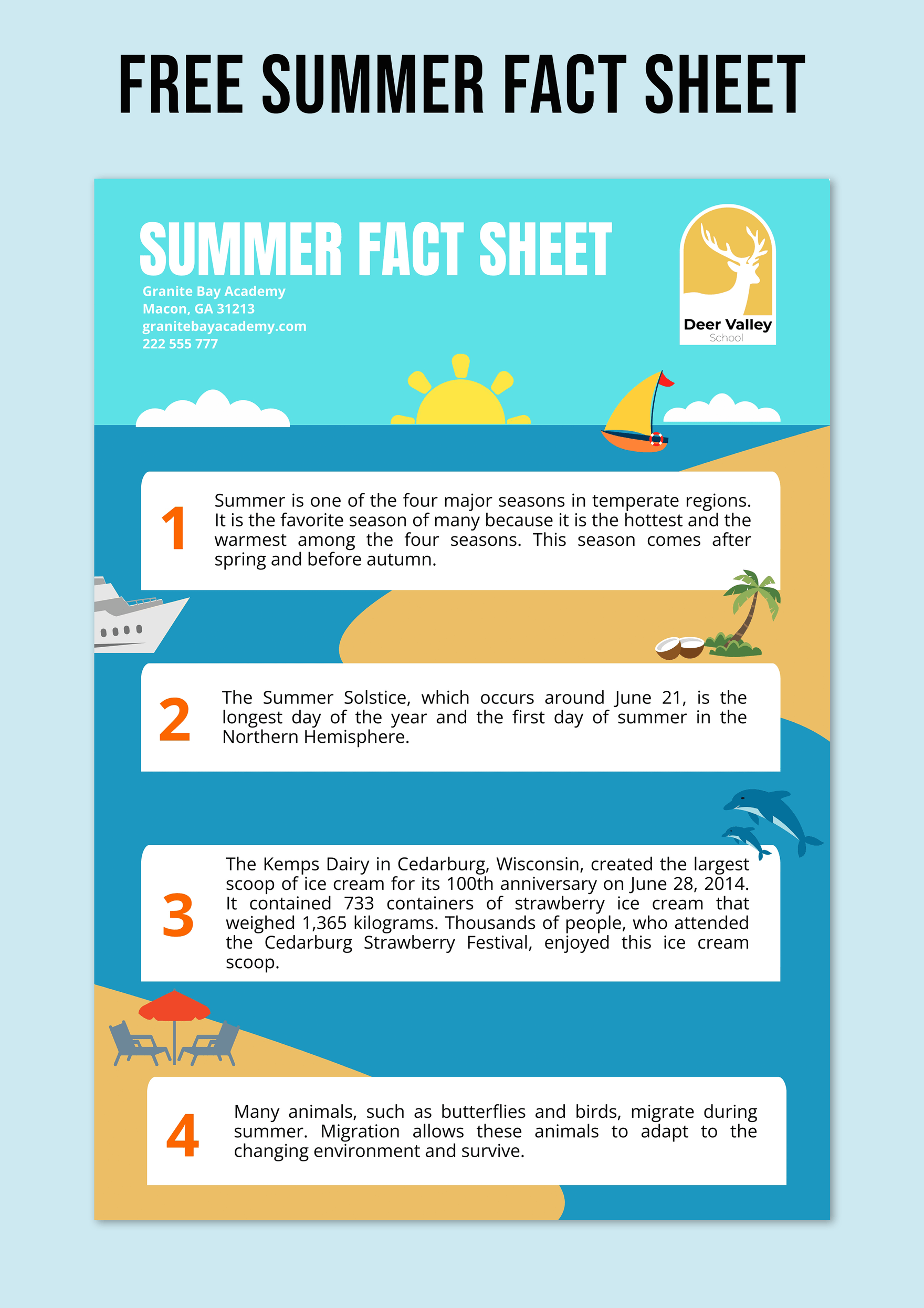 Free Summer Fact Sheet