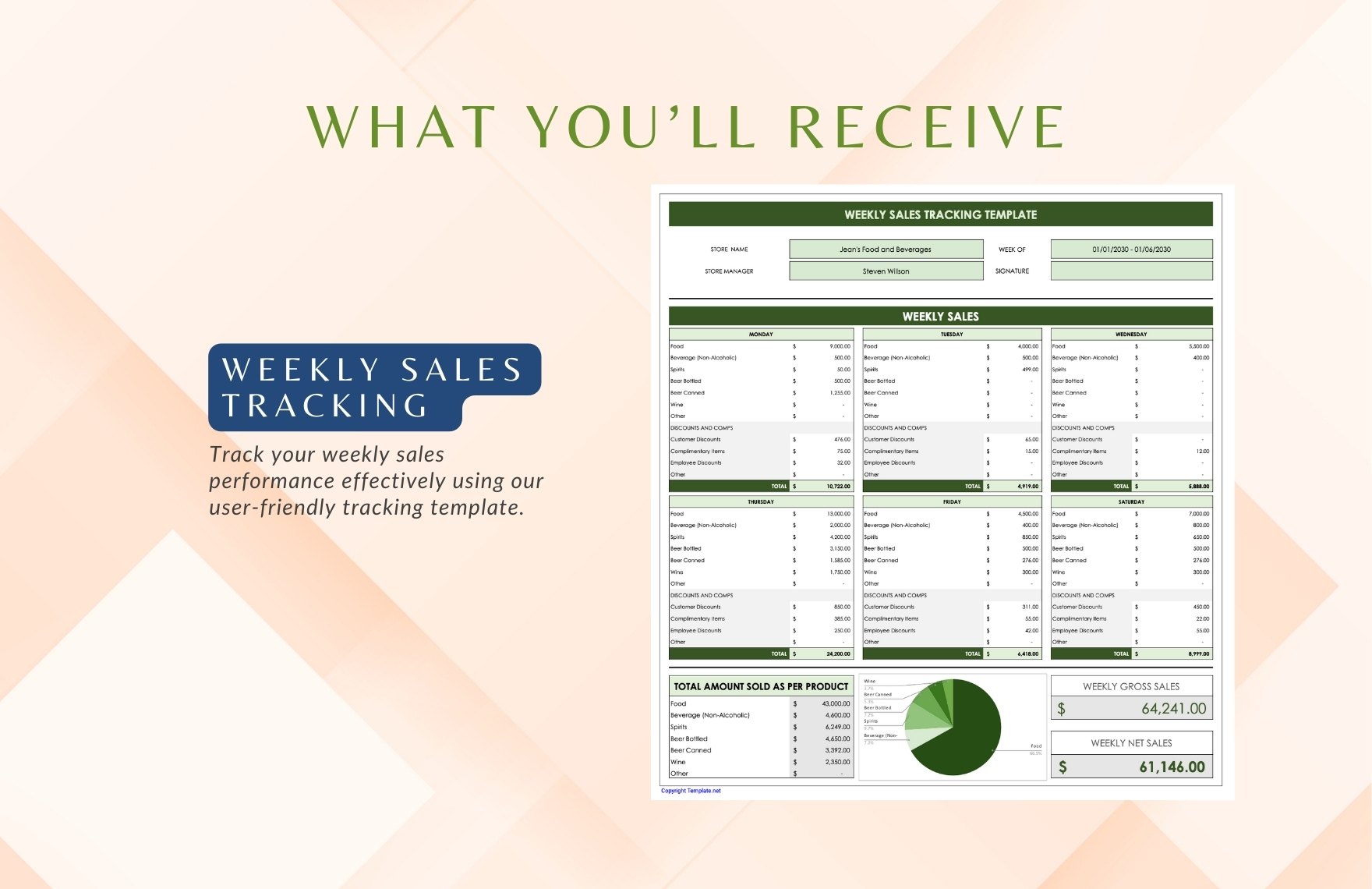 Weekly Sales Tracking Template