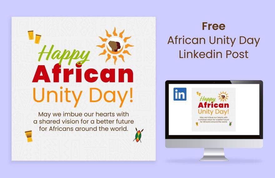 Free African Unity Day Linkedin Post in Illustrator, PSD, EPS, SVG, PNG, JPEG