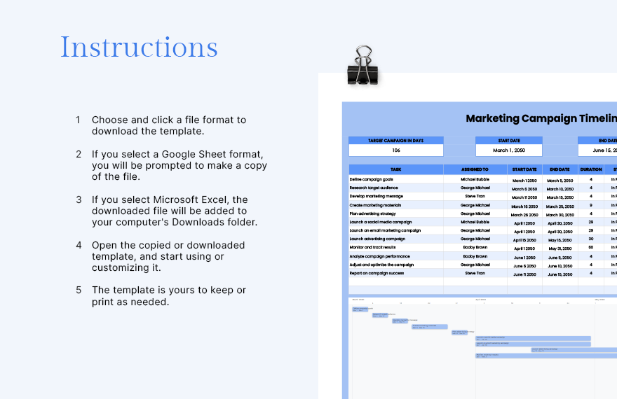 Marketing Campaign Timeline 