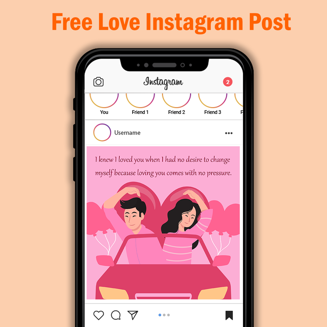 Free Love Instagram Post in Illustrator, PSD, EPS, SVG, JPG, PNG