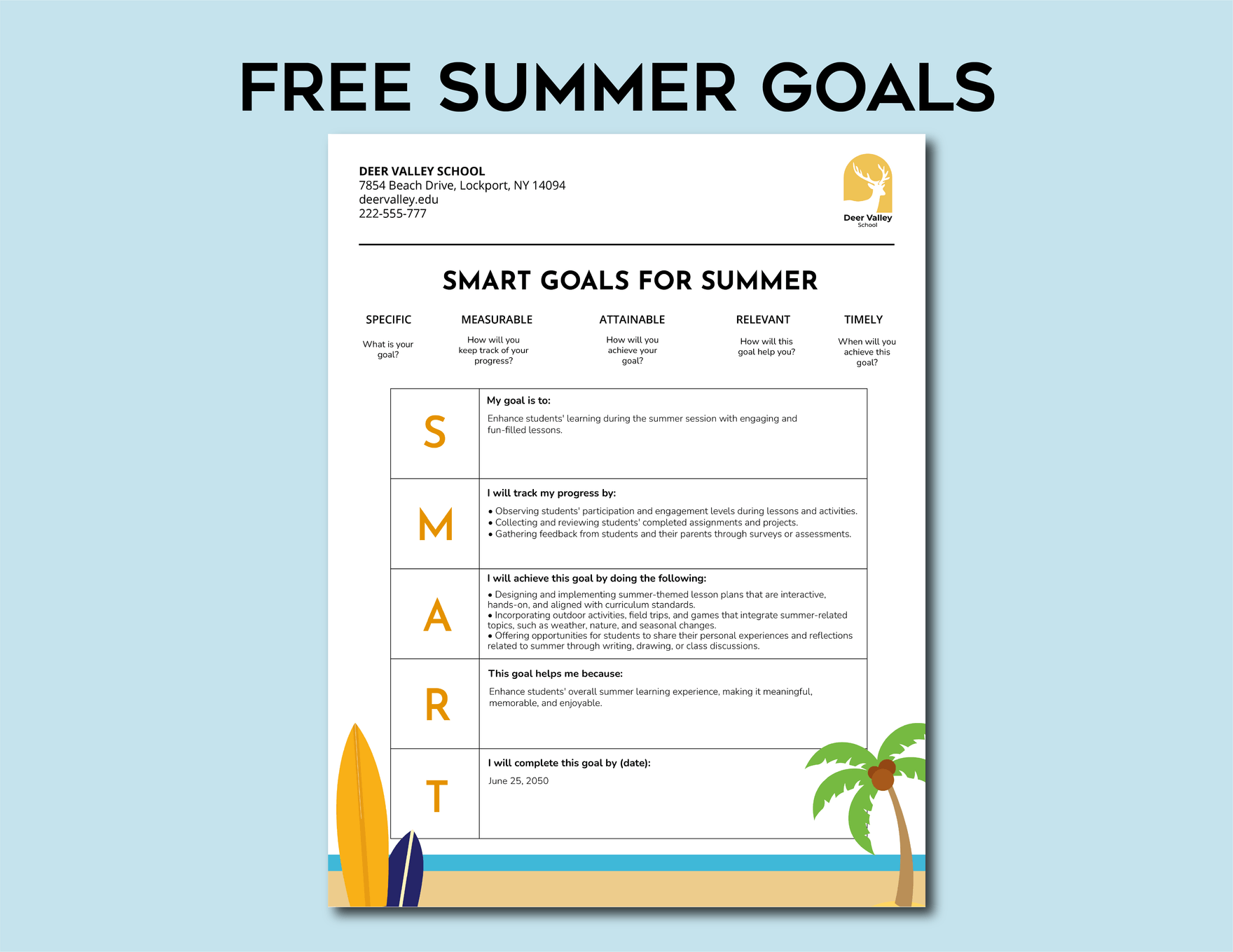 Summer Goals