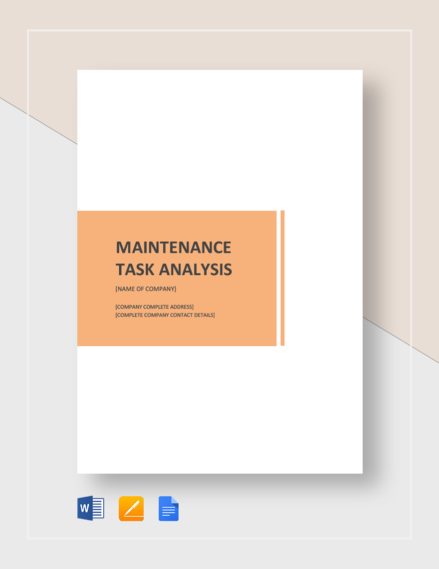 Maintenance Task Analysis Template