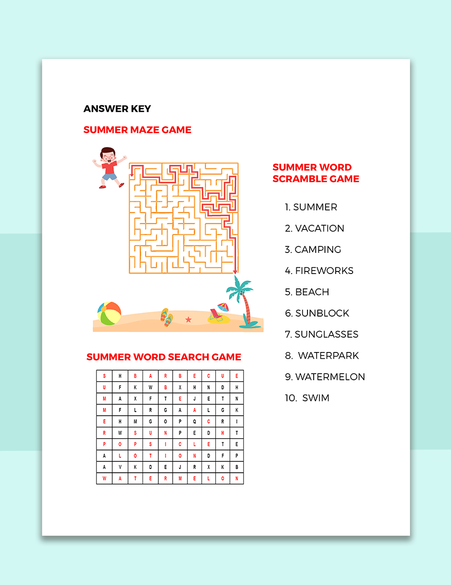 Free Summer Game Template to Edit Online Free Summer Game Template to Edit Online
