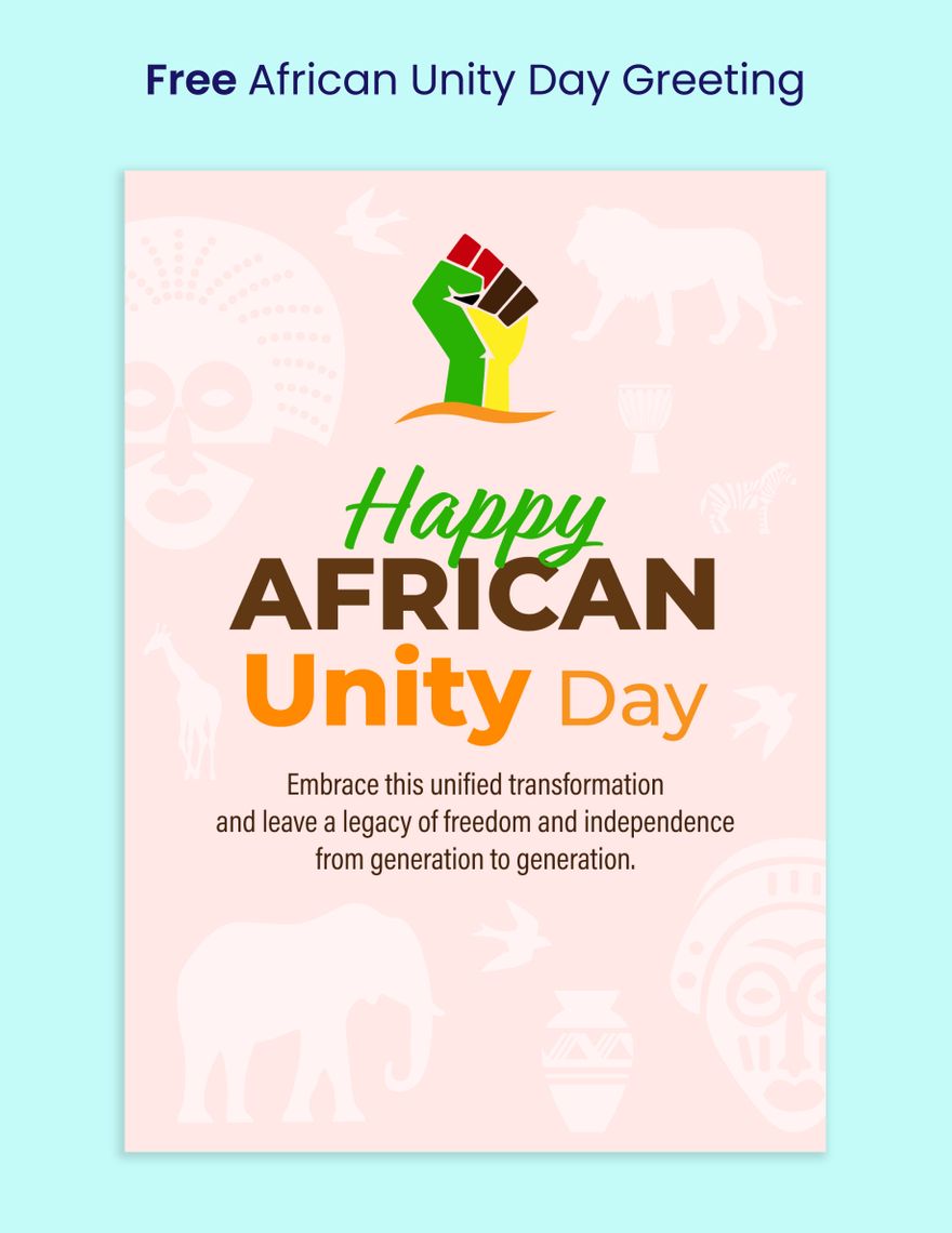 African Unity Day Greeting in Word, Google Docs, Illustrator, PSD, EPS, SVG, PNG, JPEG