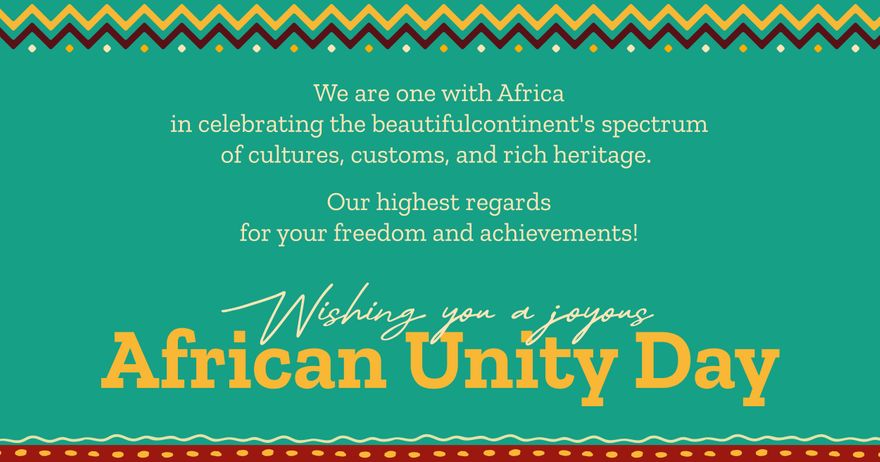 African Unity Day Facebook Post