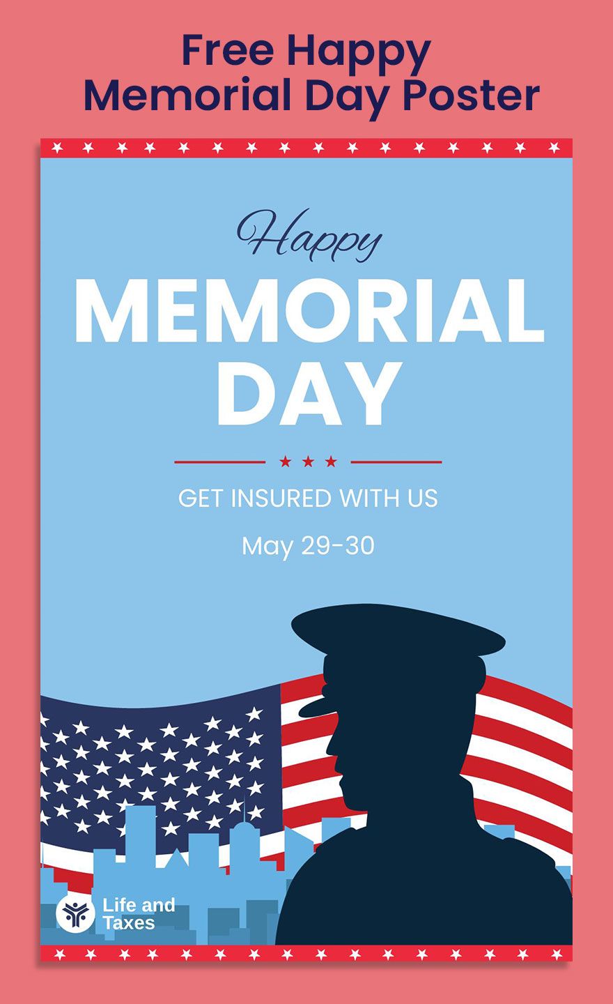 Happy Memorial Day Poster in Word, Google Docs, Illustrator, PSD, EPS, SVG, JPG, PNG