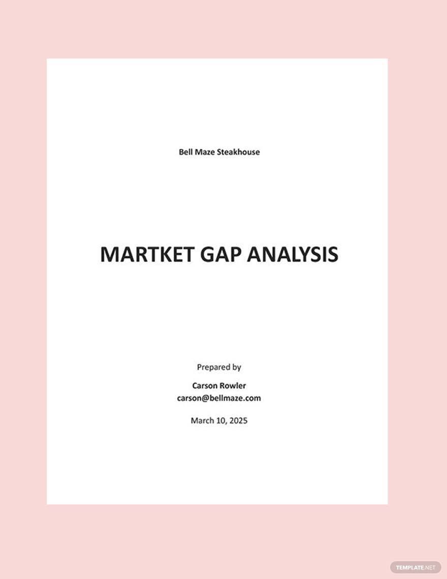 Market Gap Analysis Template