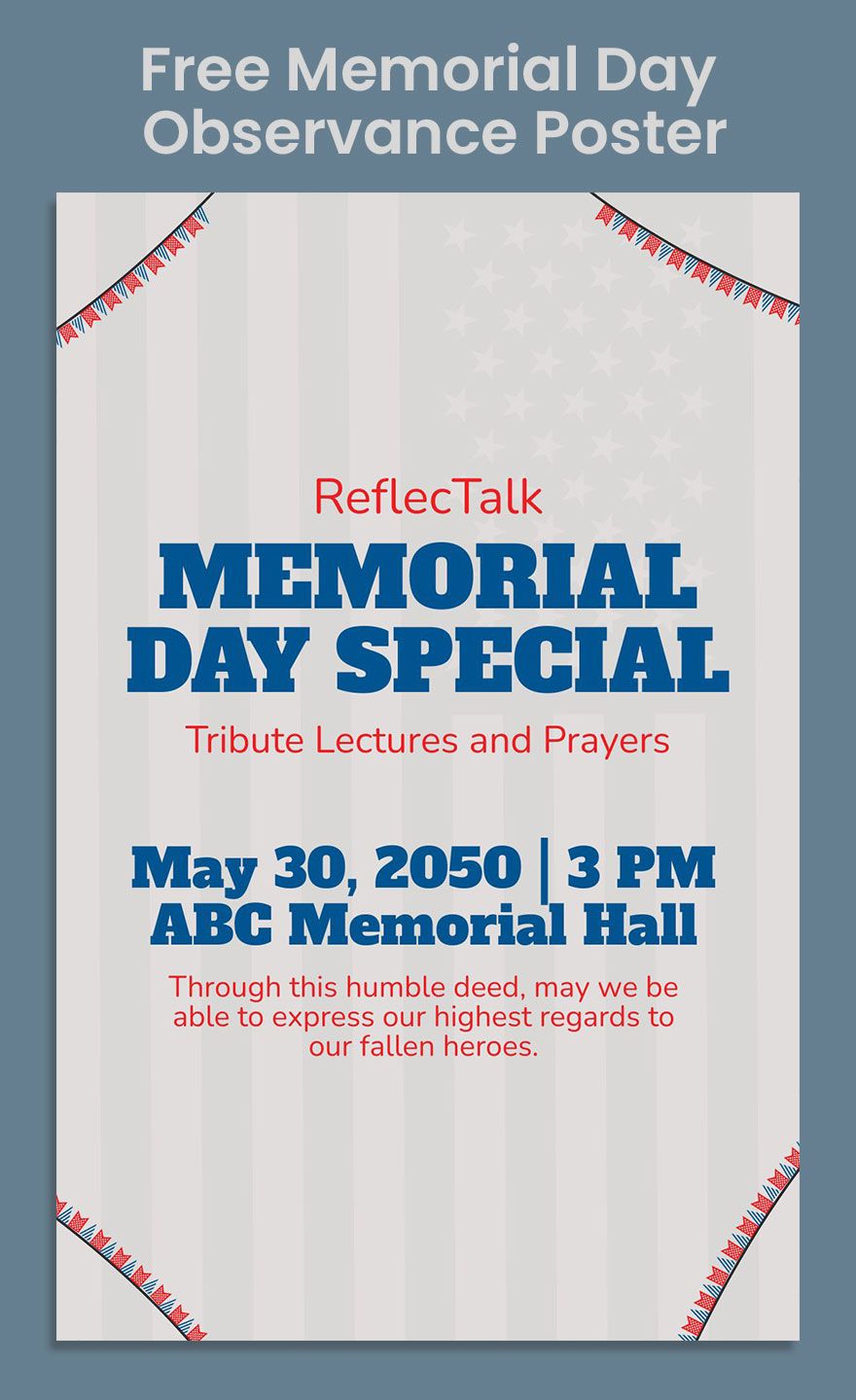 Free Memorial Day Observance Poster