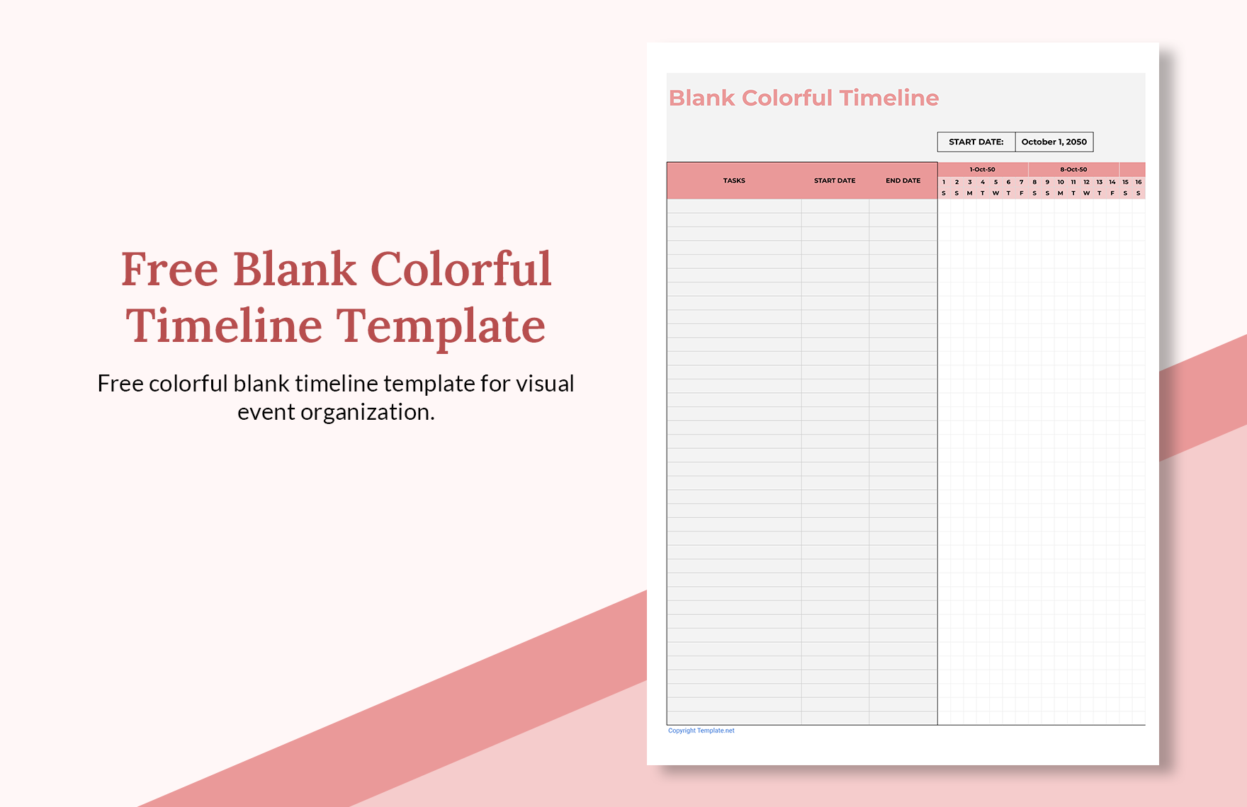 Free Blank Timeline Template Download in Excel Google Sheets