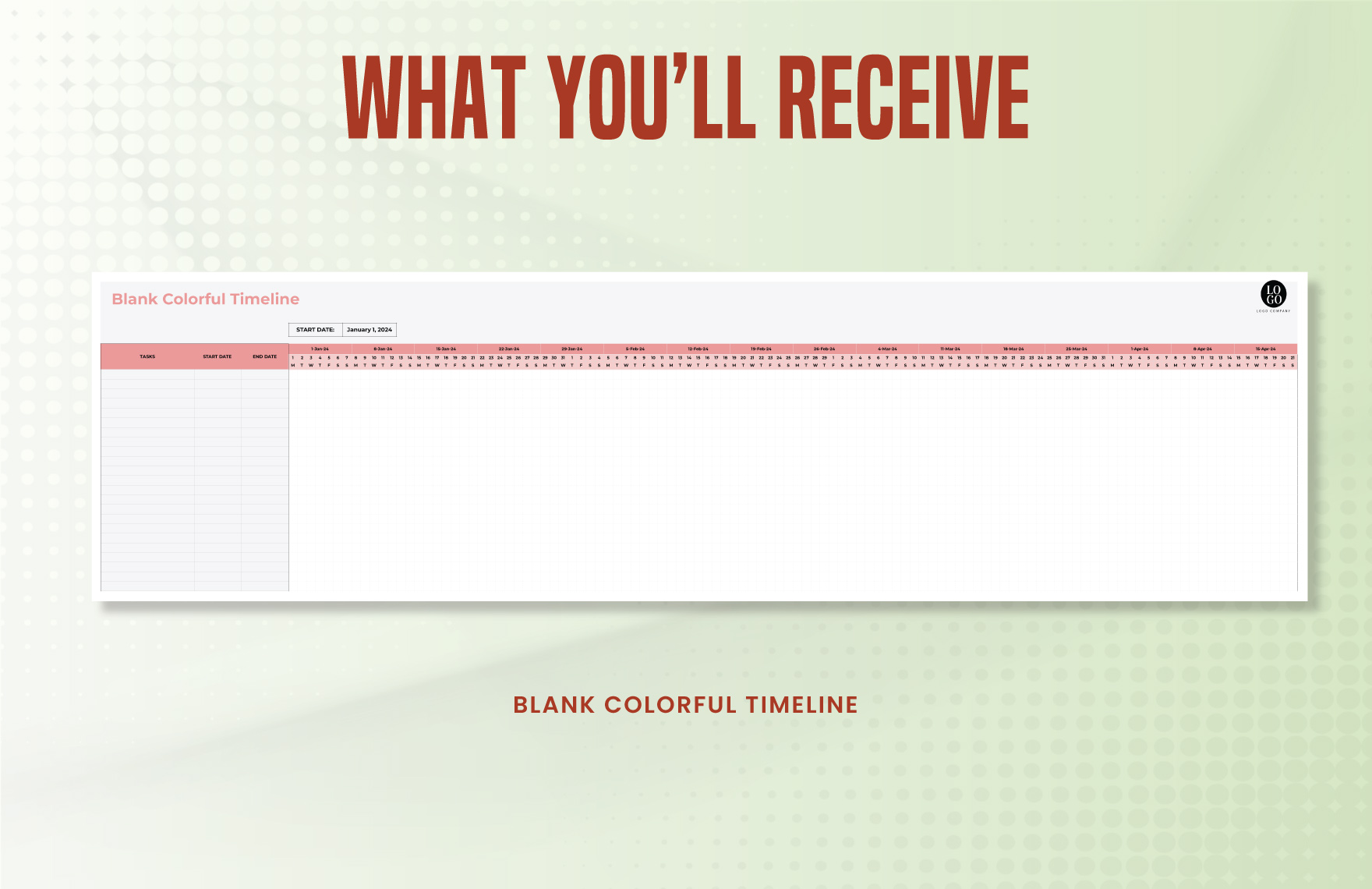 Blank Colorful Timeline Template