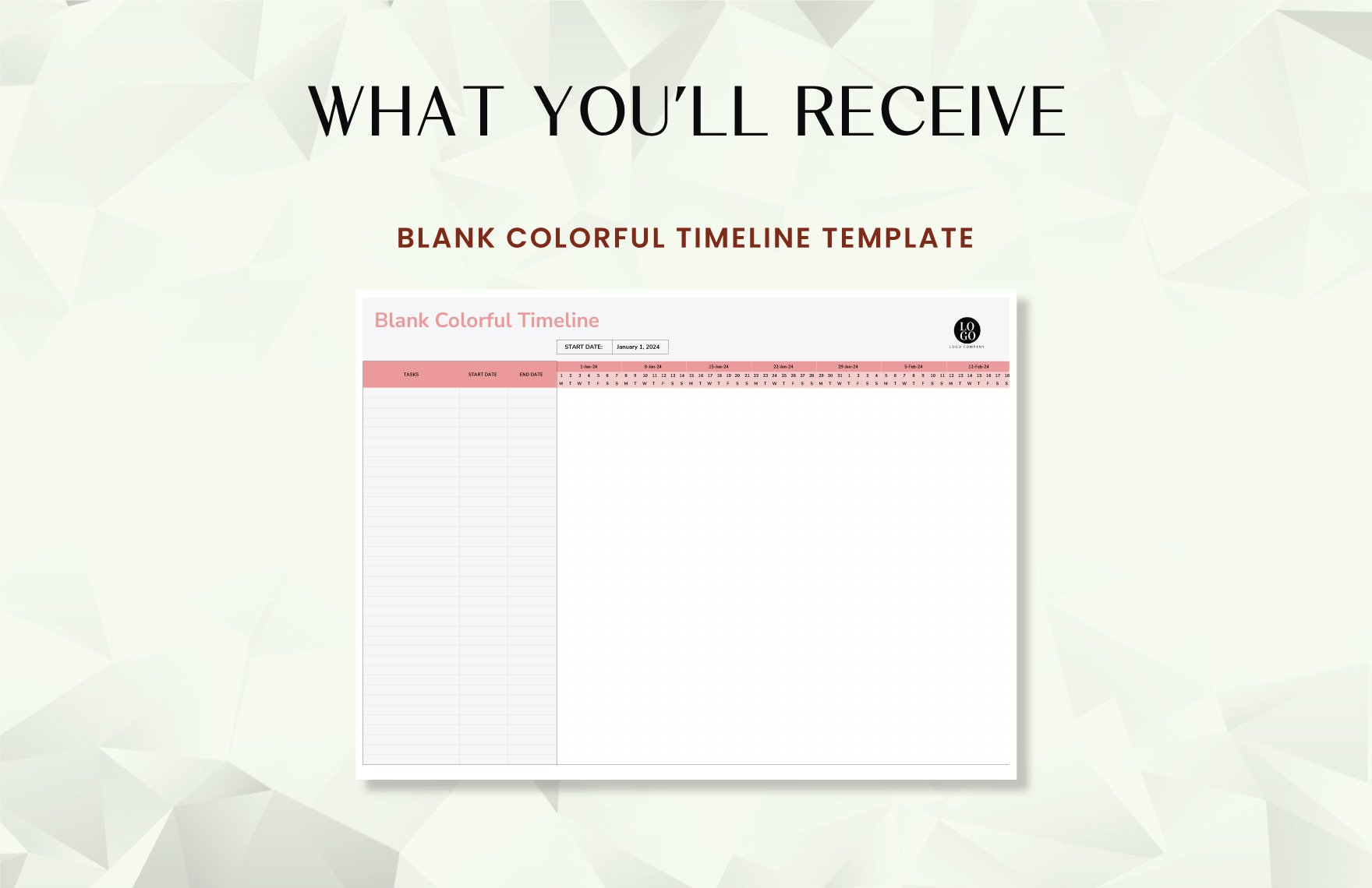 Blank Colorful Timeline Template