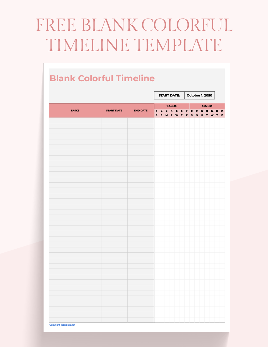 Free Blank Colorful Timeline Template Google Sheets Excel Template net