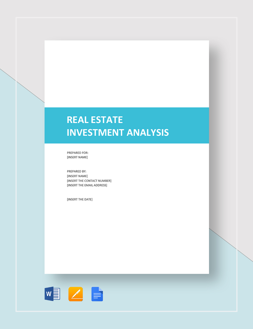 Real Estate Investment Analysis Template in Google Docs Word