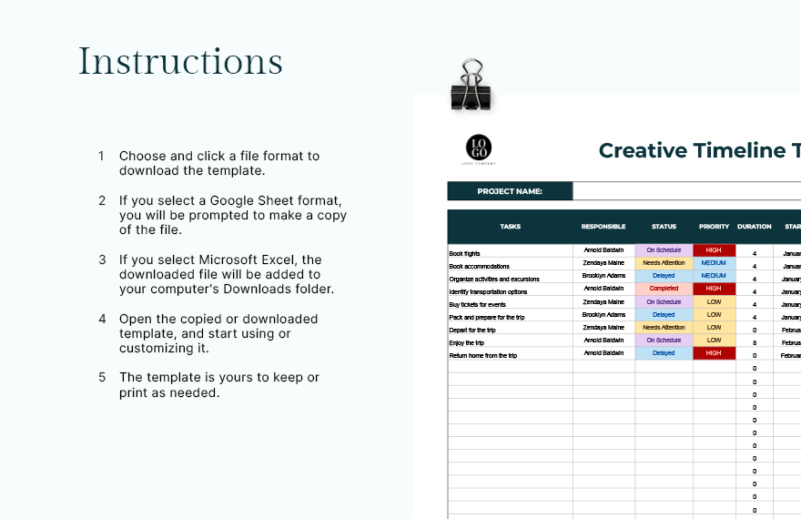 Creative Timeline Template