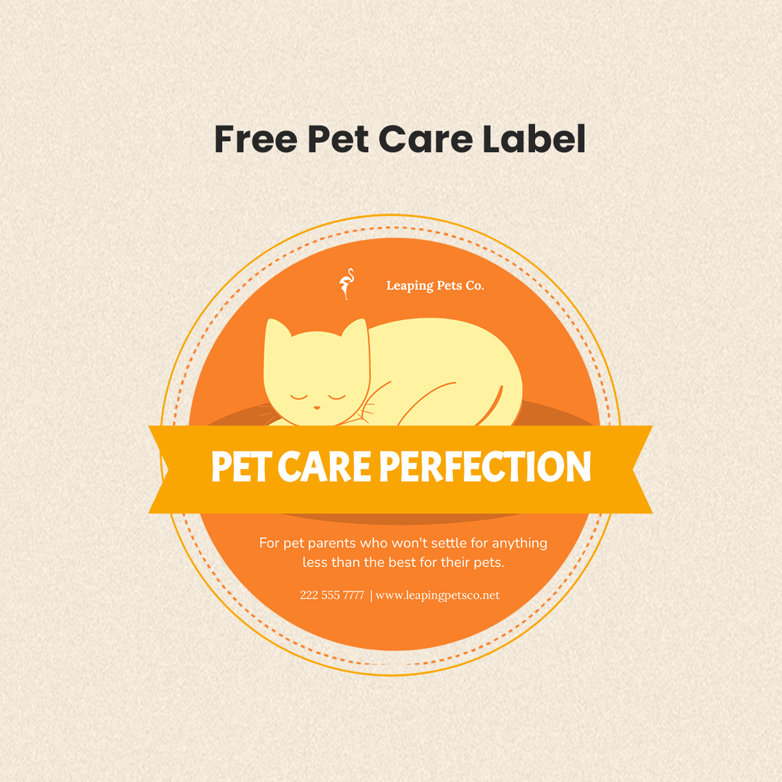 Pet Care Label