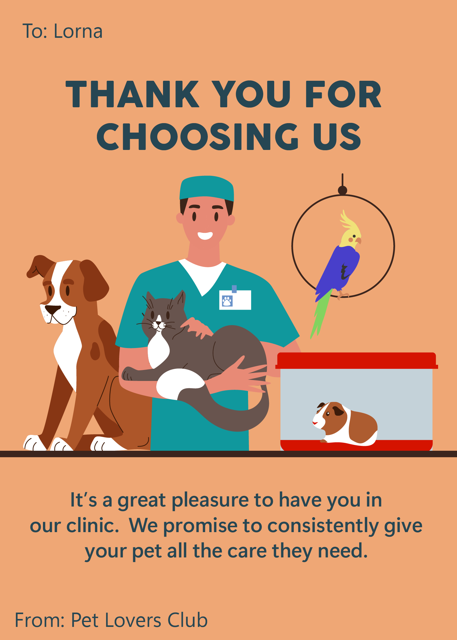 Pet Care Greeting Card