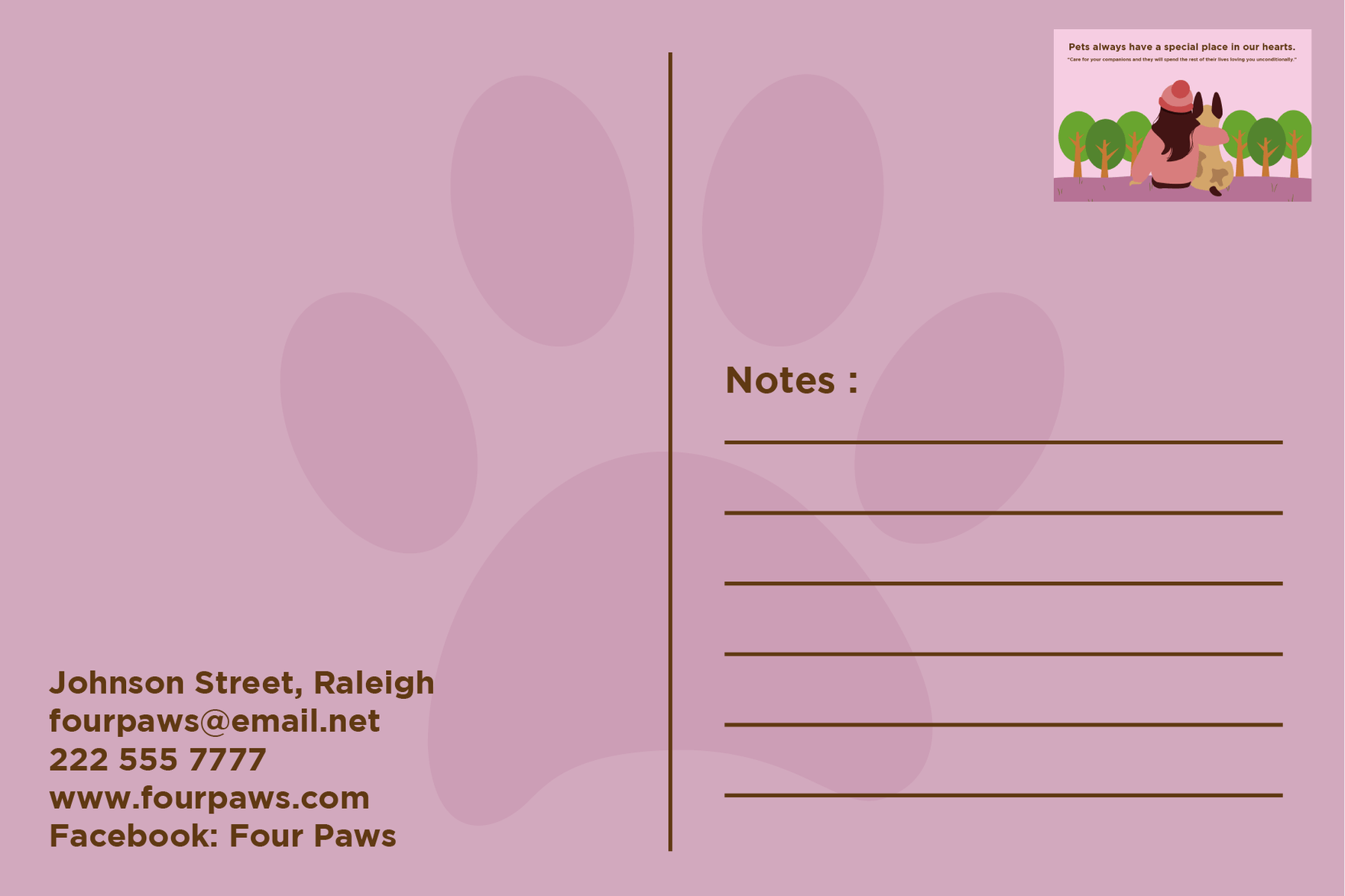 Pet Care Postcard