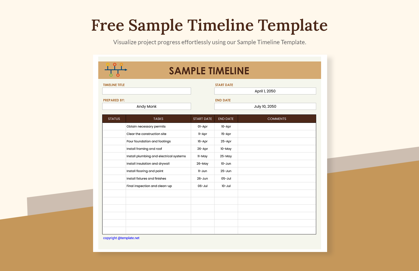 Sample Timeline Template in Excel, Google Sheets - Download | Template.net