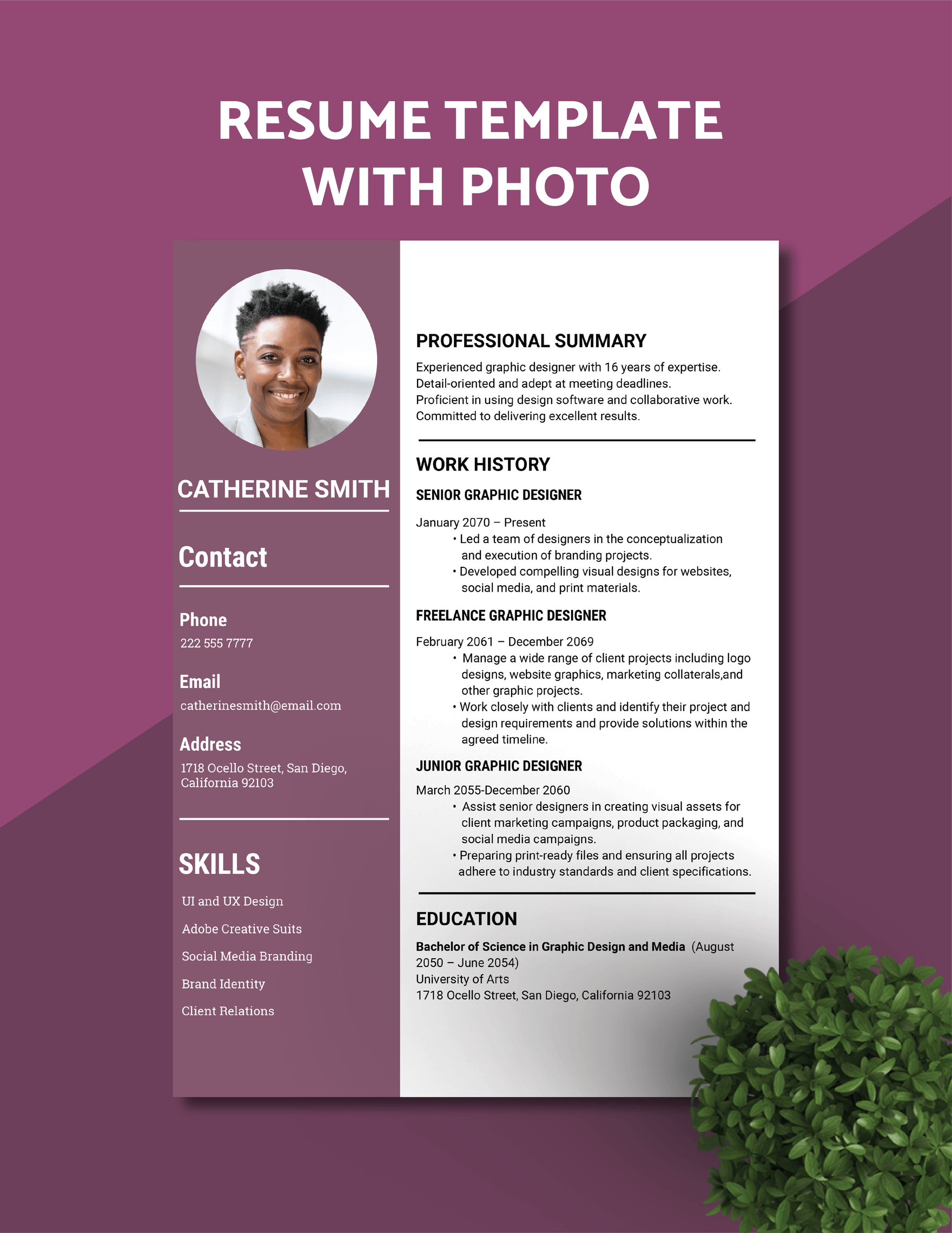 Free Resume Template with Photo