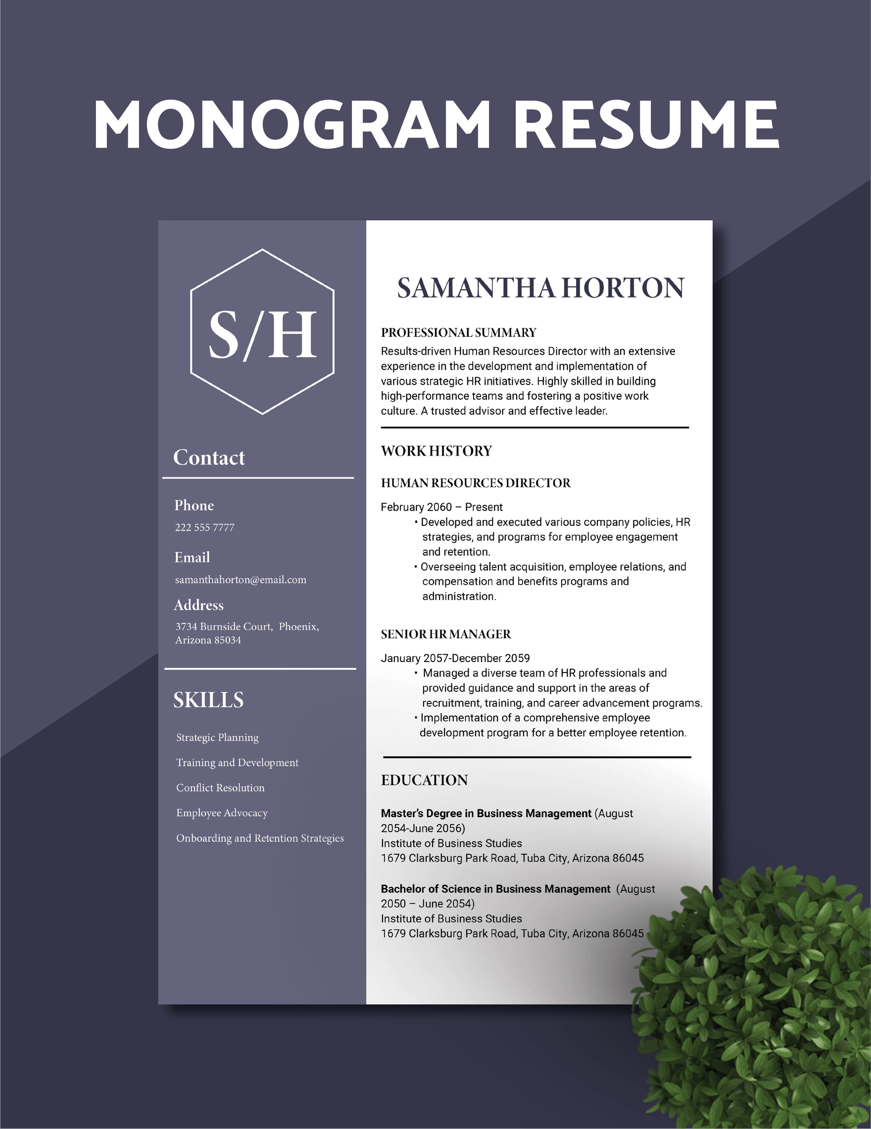 monogram-resume-template