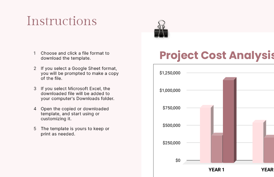 Project Cost Analysis Chart Template