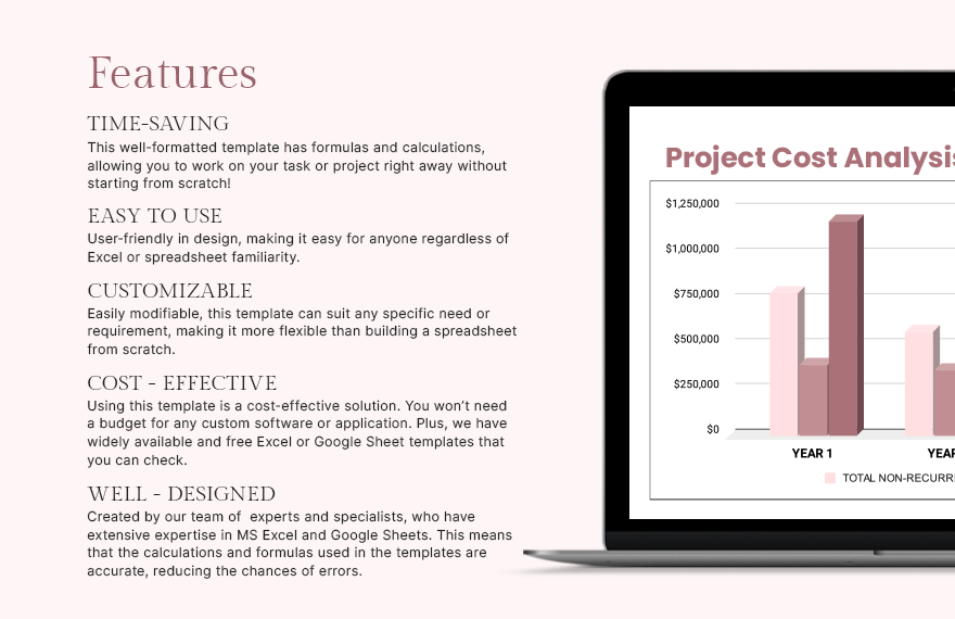 Project Cost Analysis Chart Template