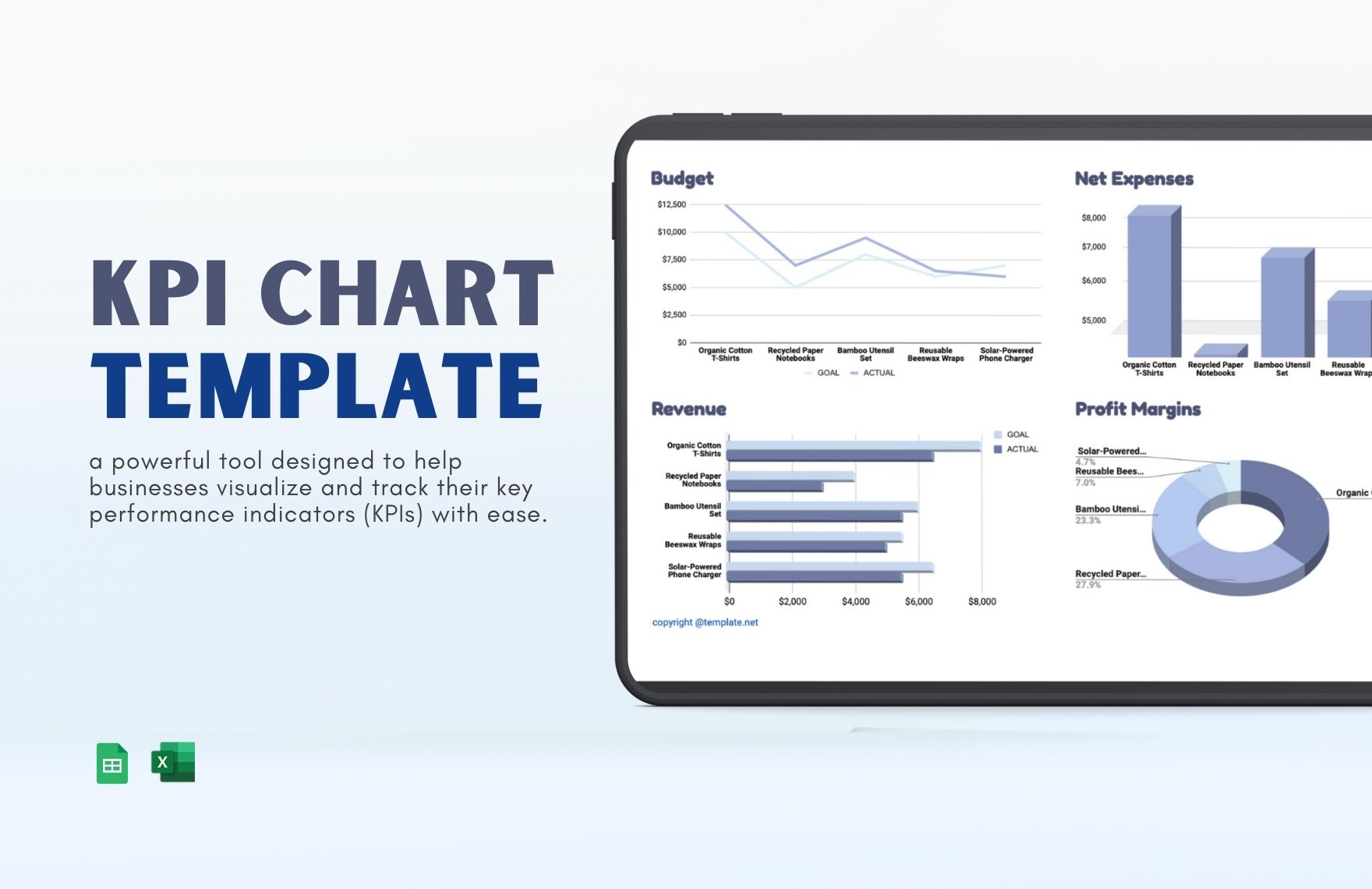 KPI Chart Template in Excel, Google Sheets