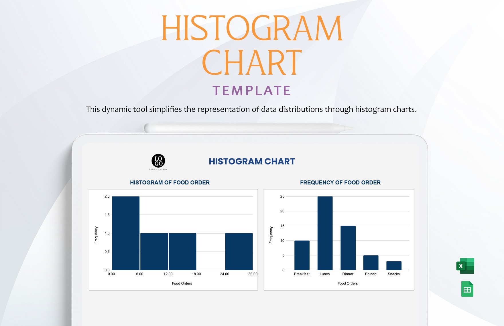 Histogram Chart Template in Excel, Google Sheets
