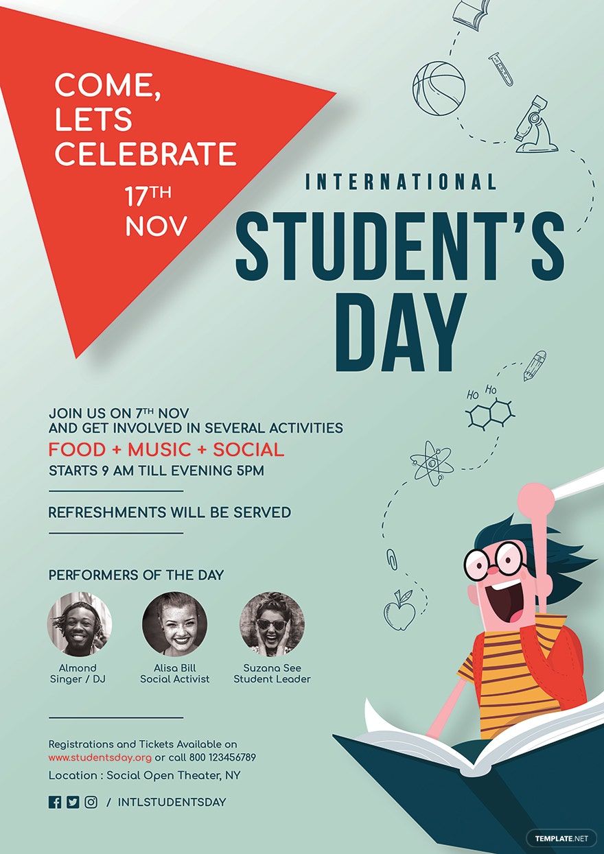 International Student's Day Poster Template