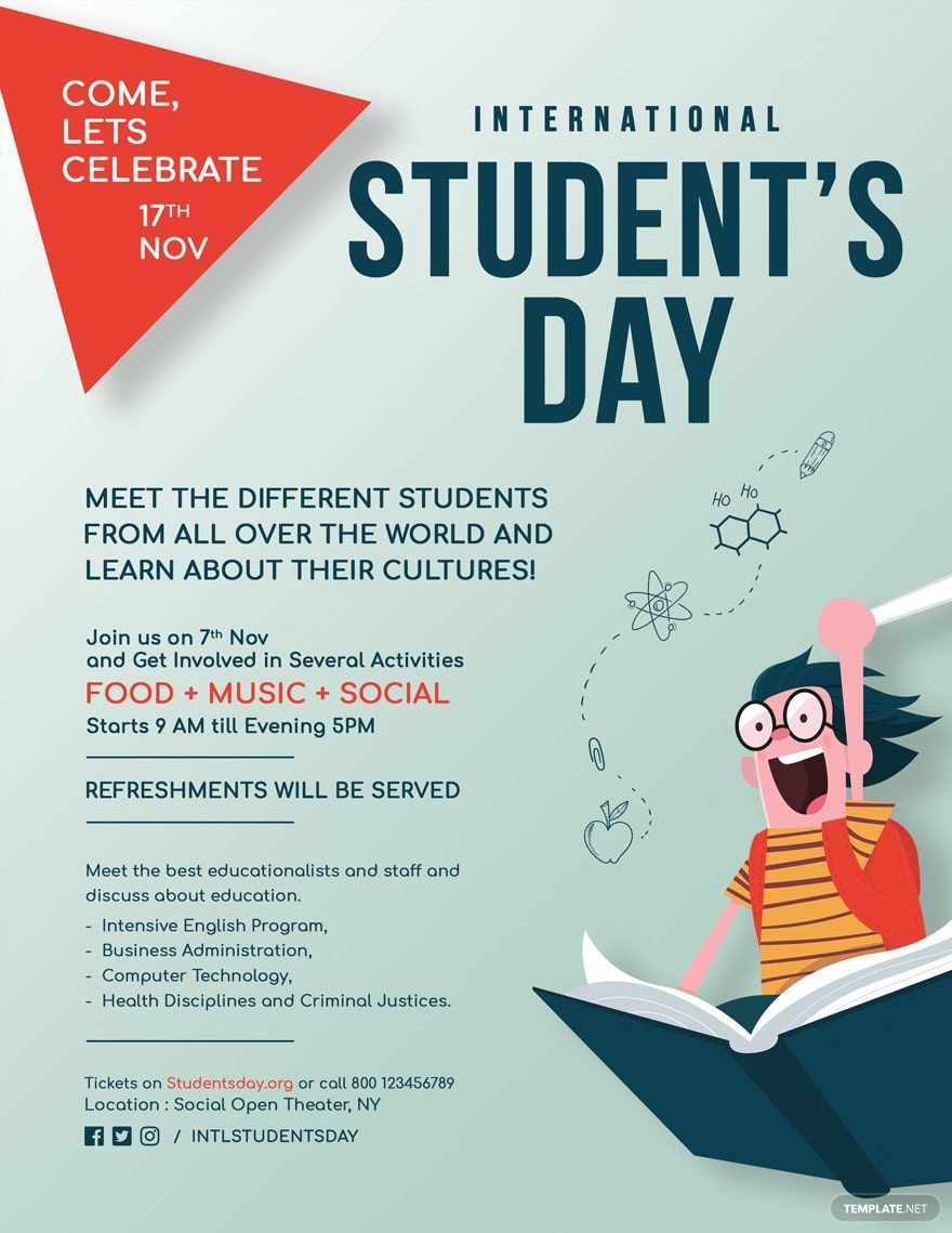 International Student's Day Flyer Template