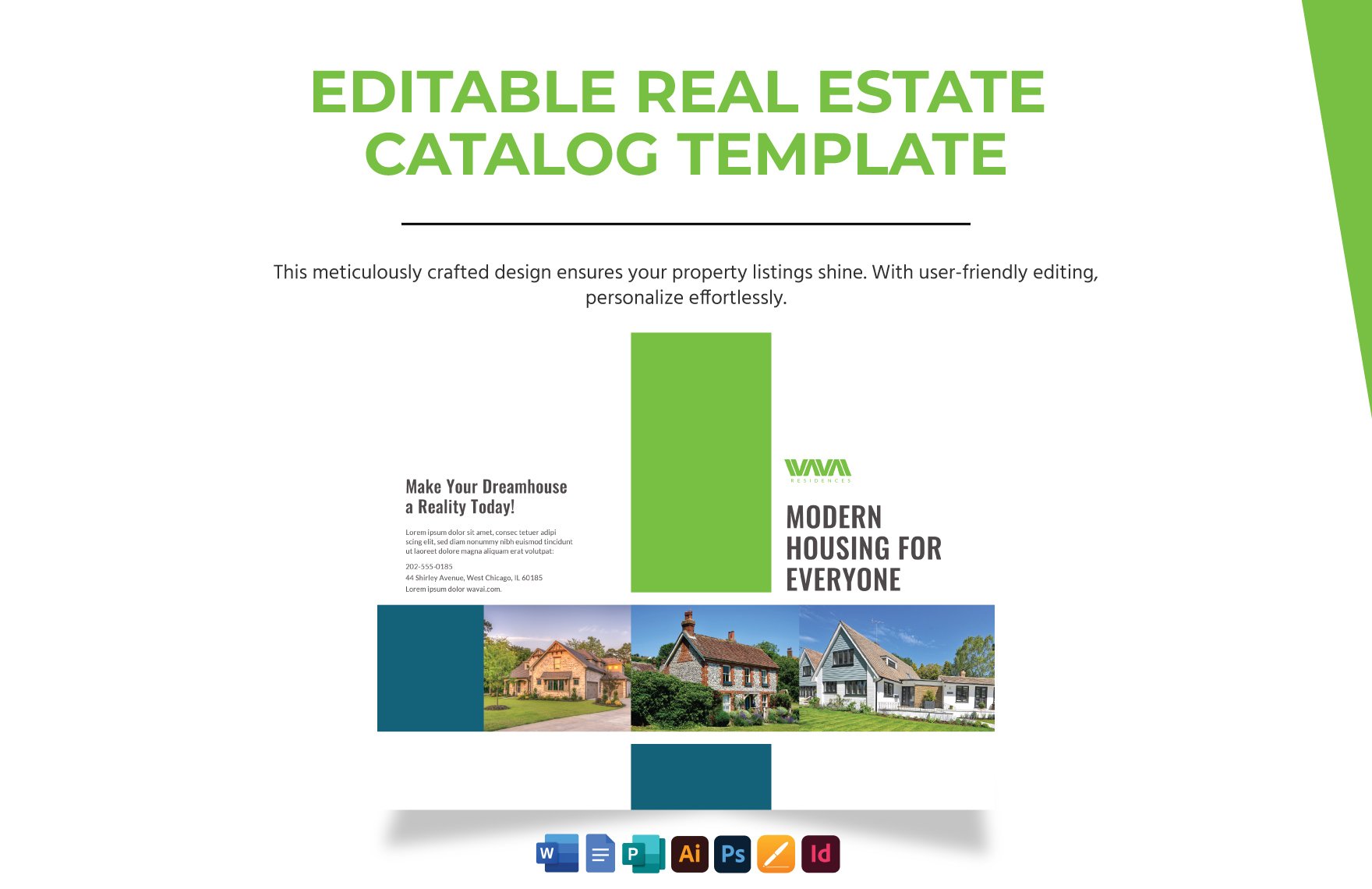 Editable Real Estate Catalog Template