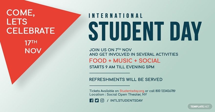 International Student's Day Facebook Post Template