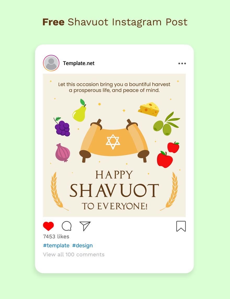 Shavuot Instagram Post