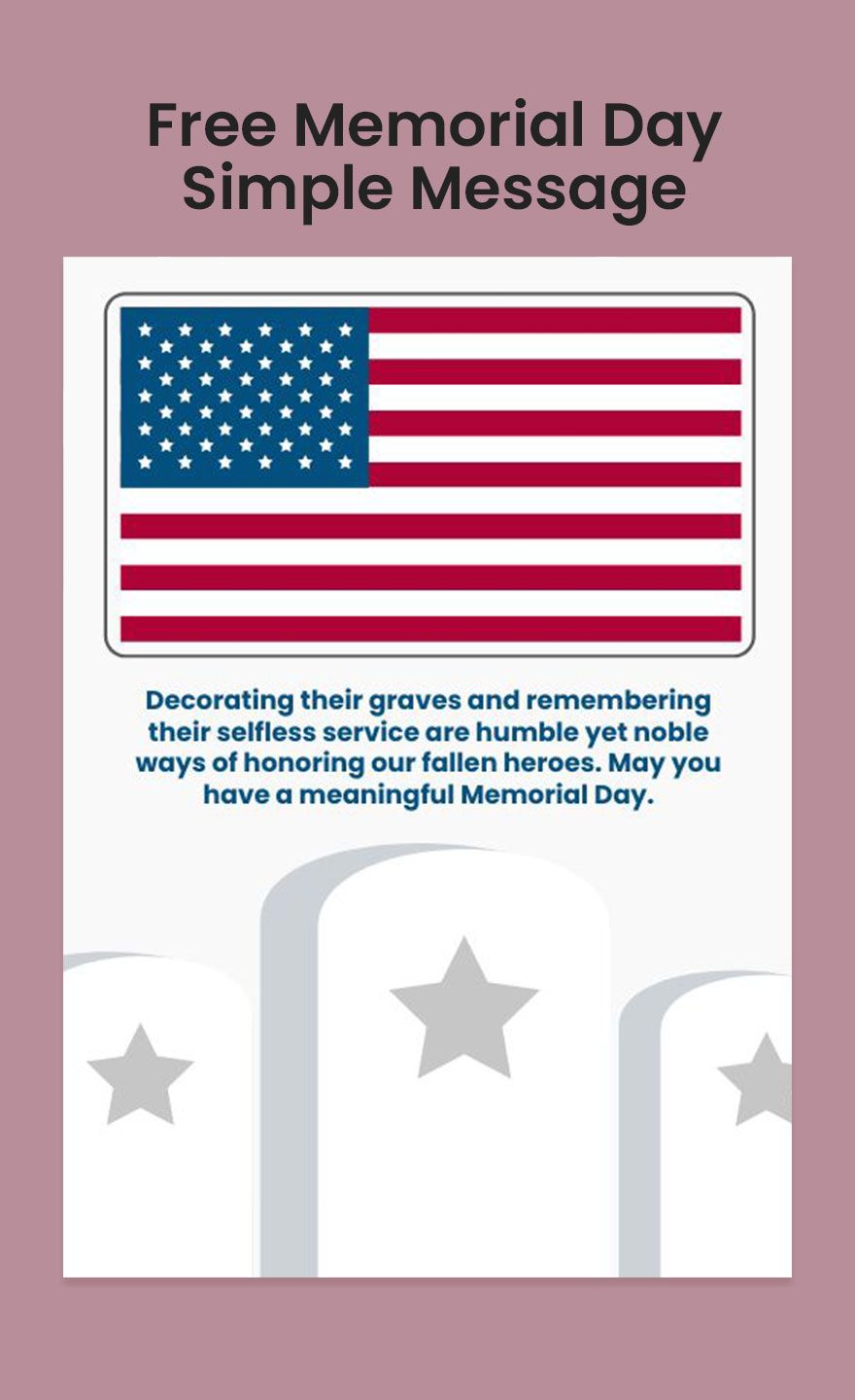 Memorial Day Simple Message