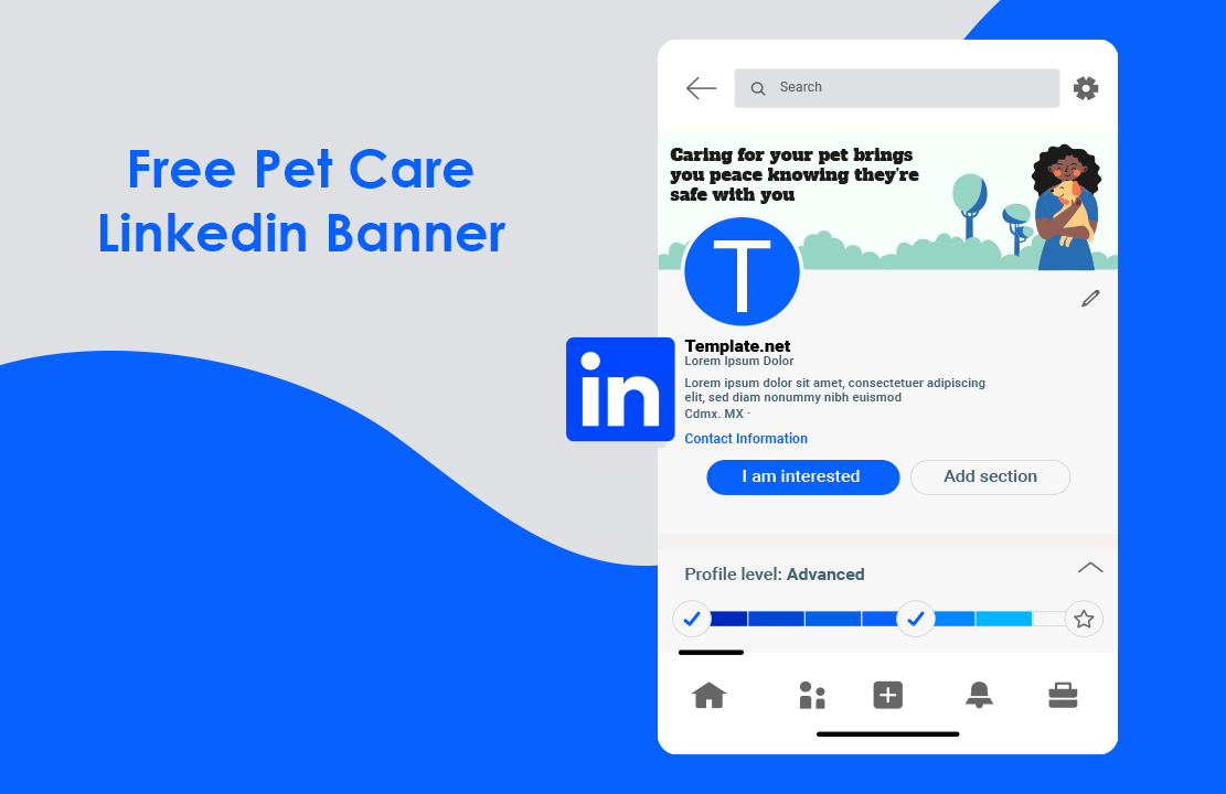 Free Pet Care Linkedin Banner in Illustrator, PSD, EPS, SVG, JPG, PNG