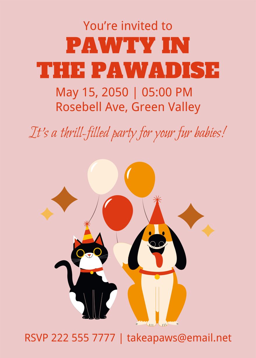 Pet Care Party Invitation