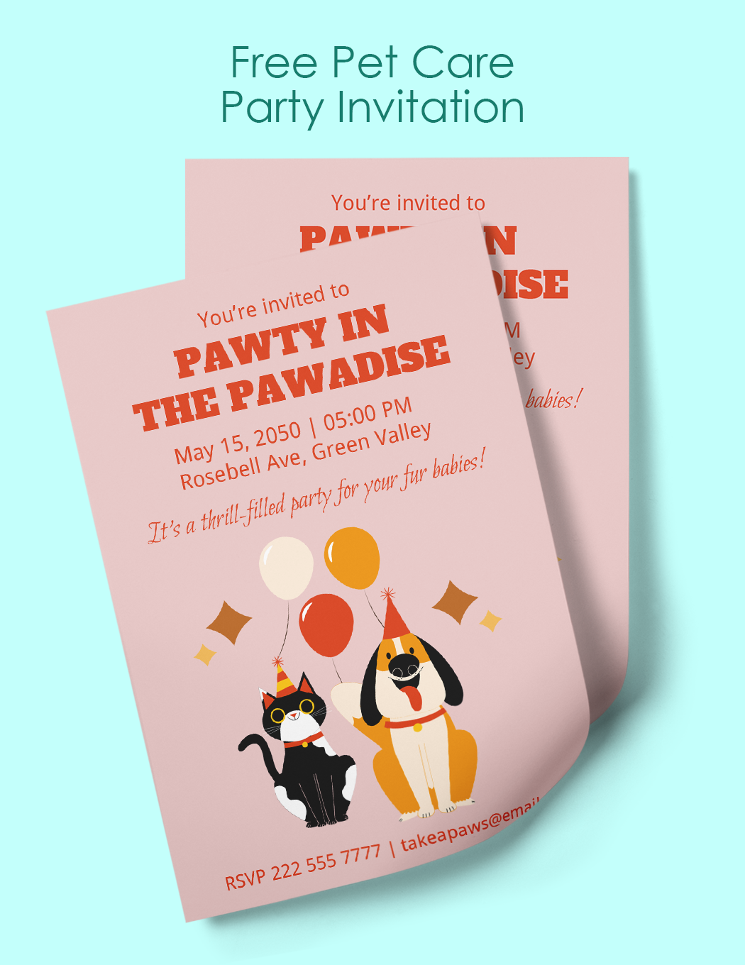 Pet Care Party Invitation