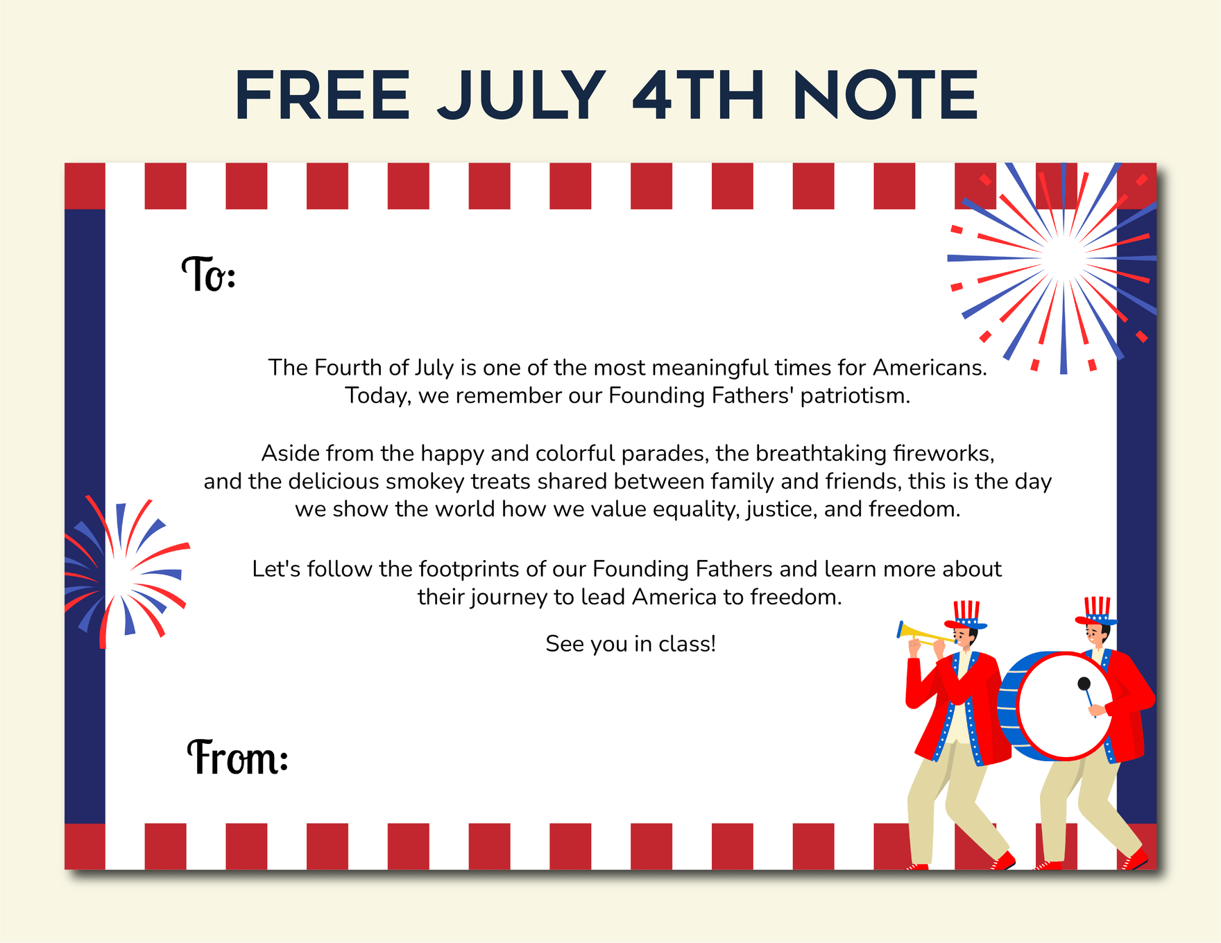 July 4th Note
