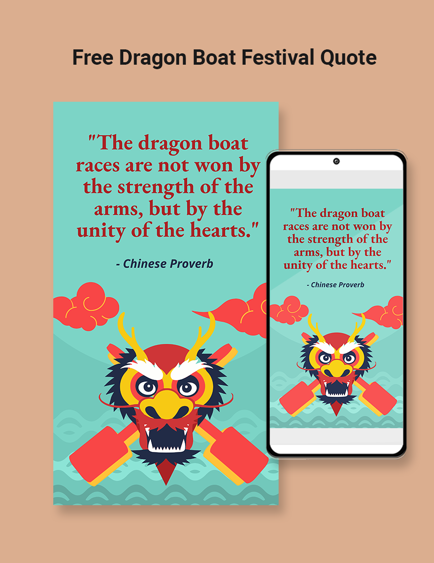 Free Dragon Boat Festival Quote in Illustrator, JPEG