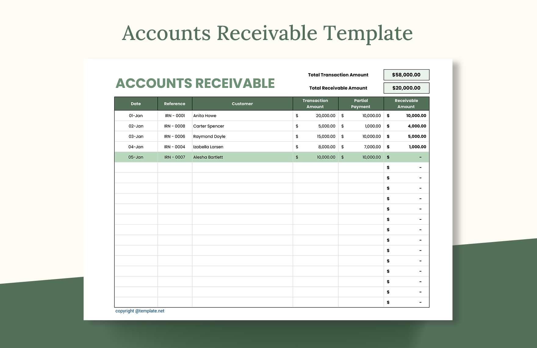 Account Receivable Template