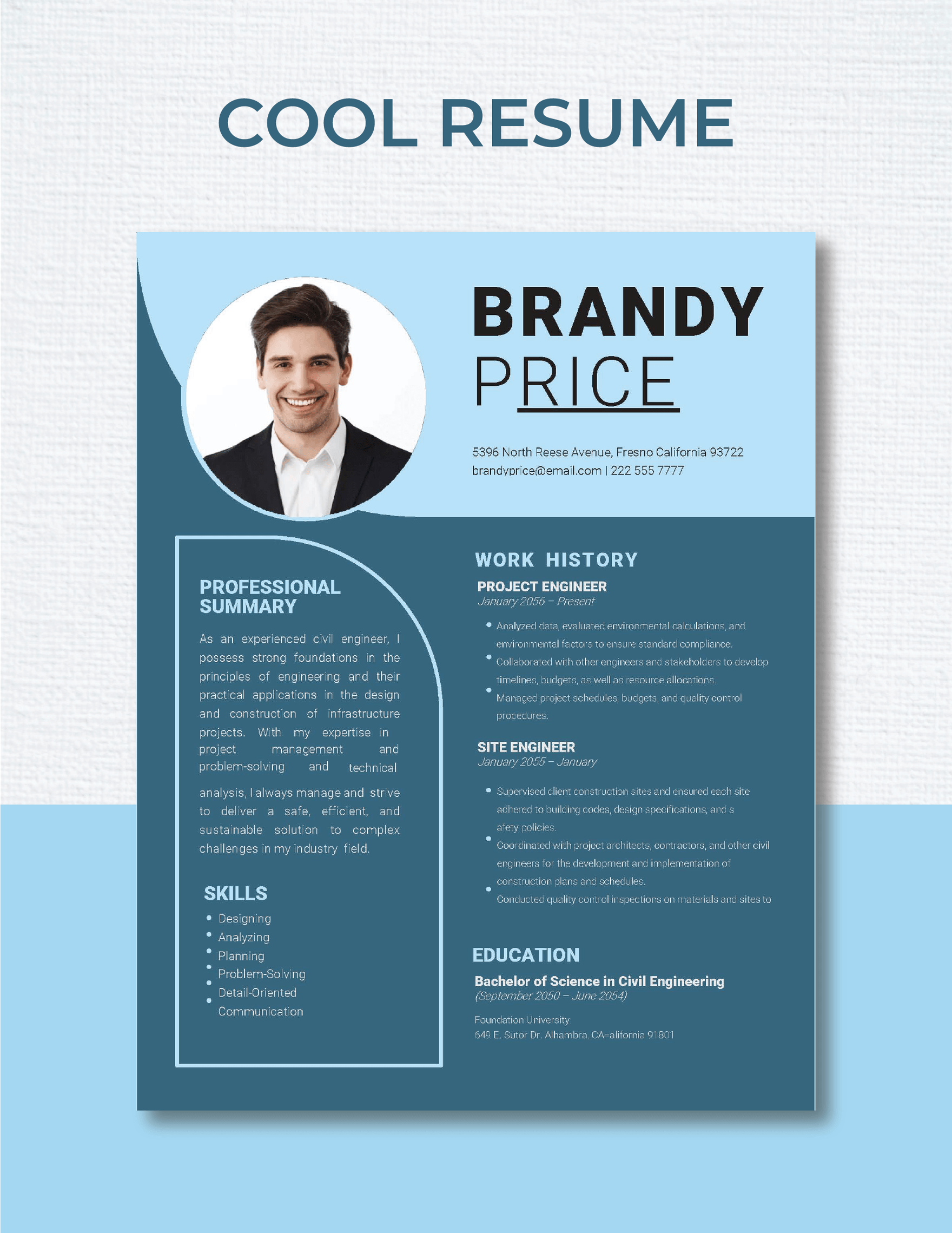 Free Cool Resume Template