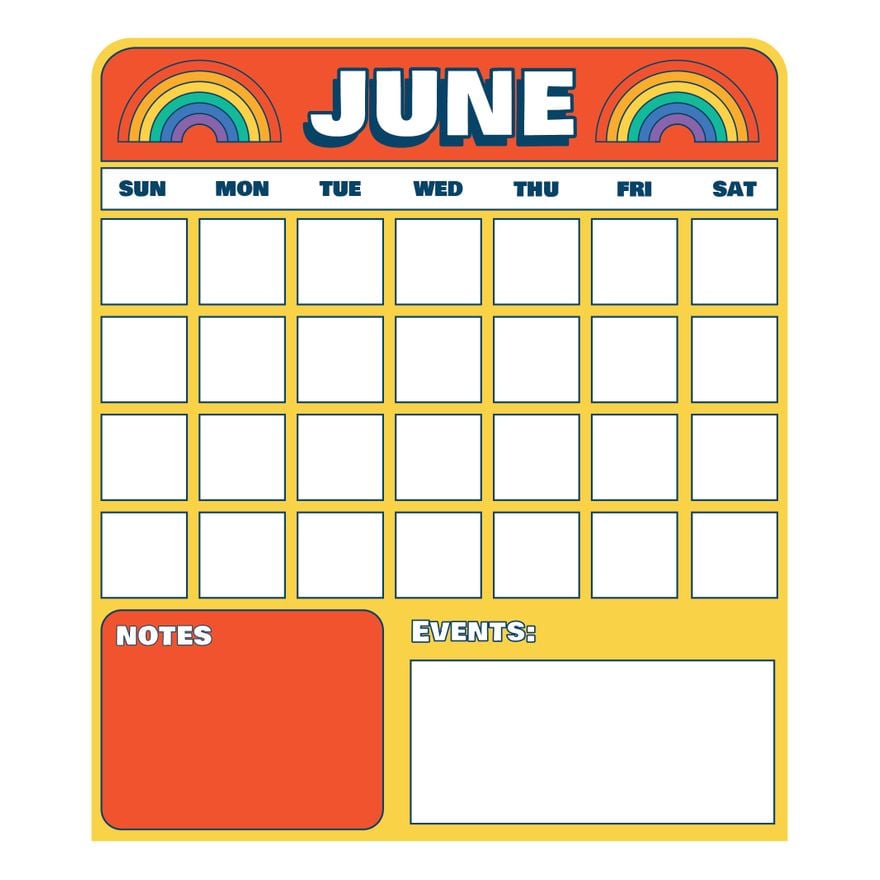 Pride Month Calendar Vector