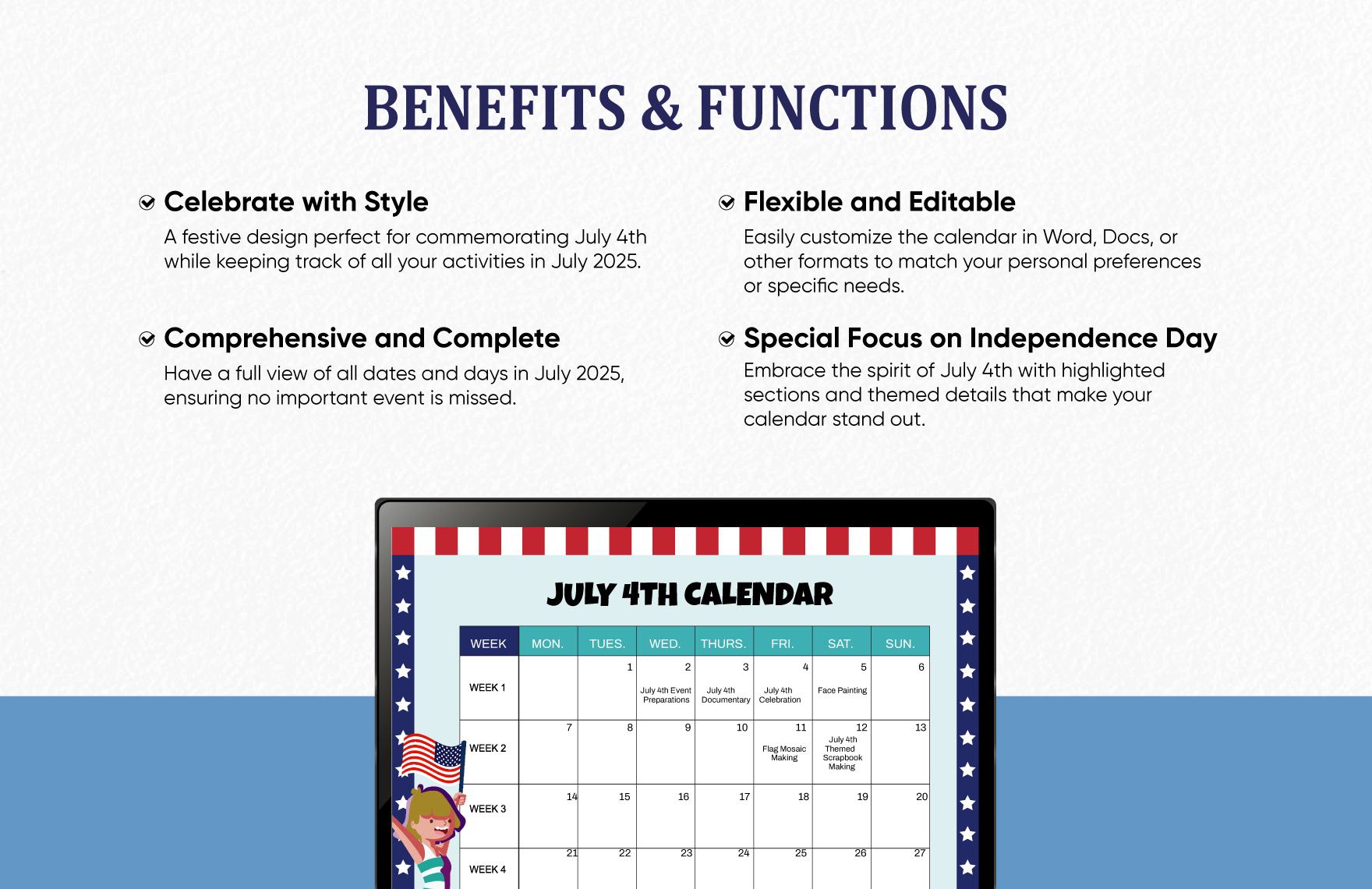 July 4th Calendar