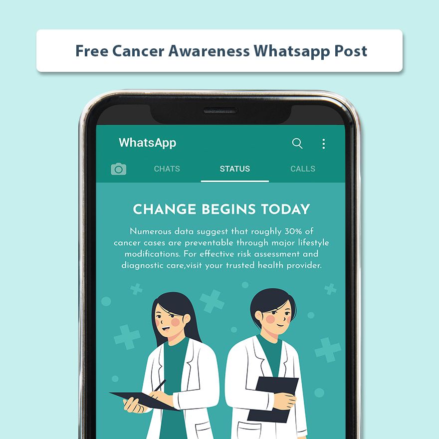 Free Cancer Awareness Whatsapp Post in Illustrator, PSD, EPS, SVG, JPG, PNG