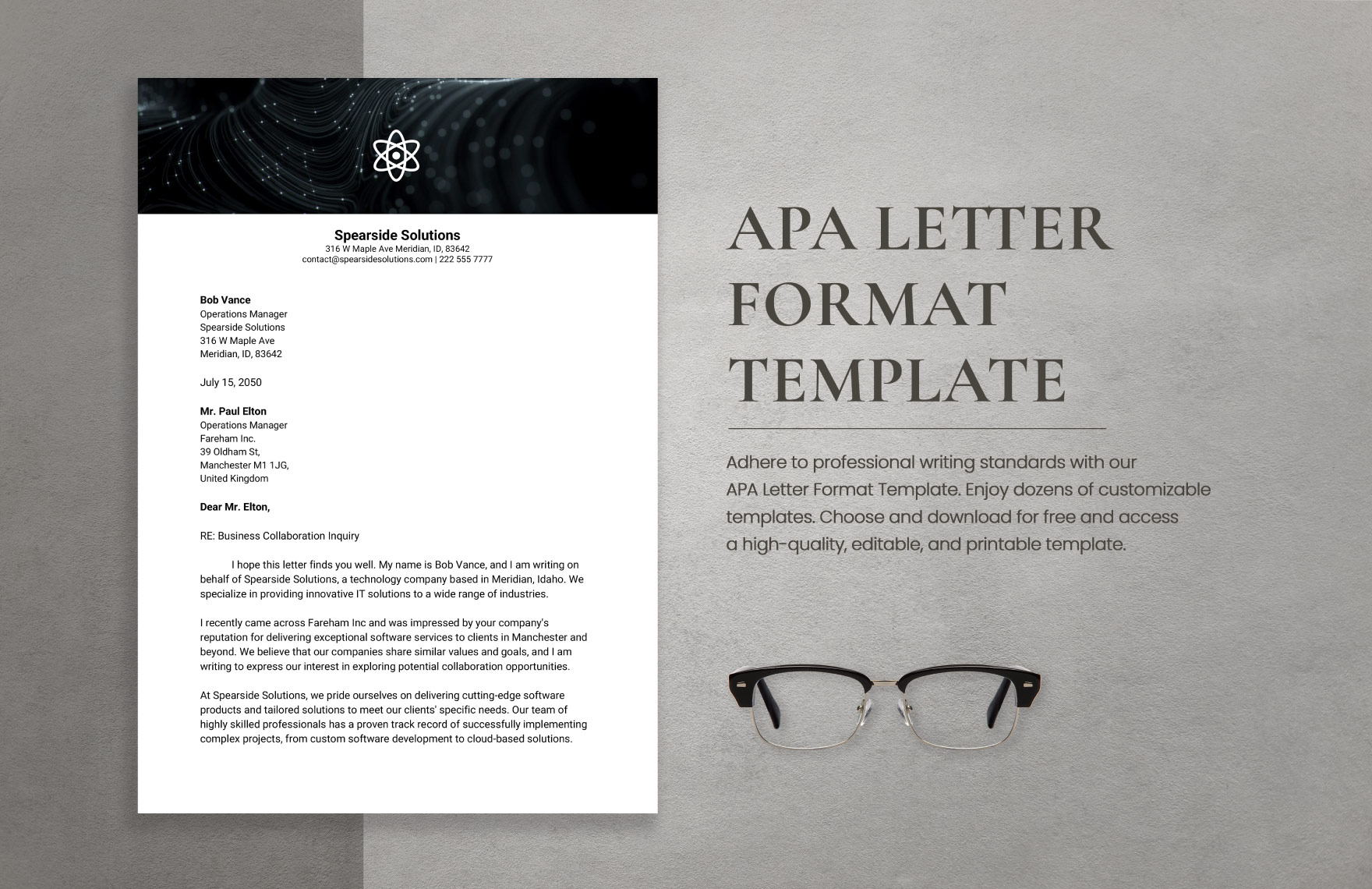 APA Letter Format Template in Word, Google Docs, PDF