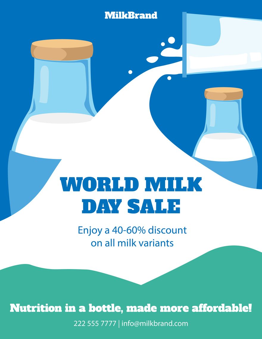 World Milk Day Sale in Word, Google Docs, Illustrator, PSD, EPS, SVG, JPG, PNG