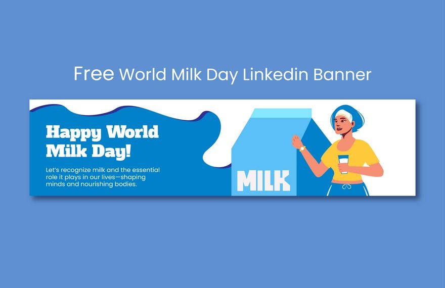 Free World Milk Day Linkedin Banner in Illustrator, PSD, EPS, SVG, JPG, PNG