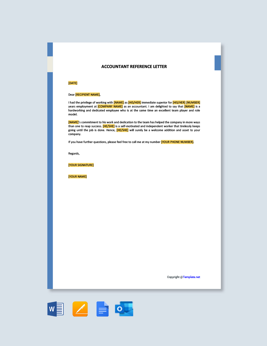 Personal Rental Reference Letter Template - Google Docs, Word ...